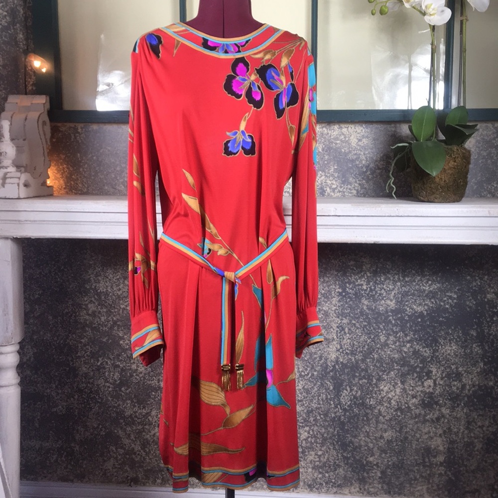 Leonard Paris 100% silk dress - Picture 3 of 9